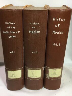 Works of Hubert Howe Bancroft, History of Mexico Vol. 5 & 6 Calf Leather 1884